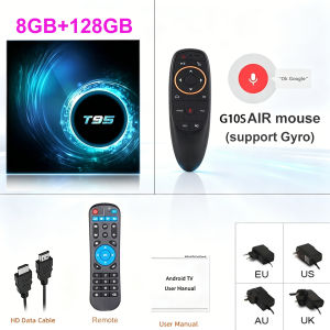 T95 Android Smart TV Box Allwinner H616 8GB 256GB Support 2.4G&5G Dual Wifi BT5.4 8K HDR10+ Video Google Assistant Media Player