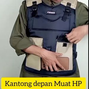 Rompi Motor Touring Anti Angin Bikers Saku Depan Muat Hp