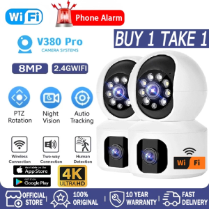 【BUY 1 TAKE 1】V380 Pro Dual Lens CCTV Camera Outdoor Wifi Connect 360 Monitor Two-Way Audio IP Security Cameras Smart Tracking Color Night Vision Waterproof Surveillance