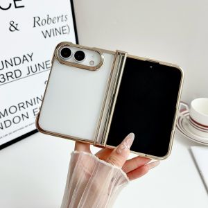 Electroplated rõ ràng trường hợp đối với iPhone Duo khung Mạ sang trọng chống vàng cứng PC bìa chống sốc Slim điện thoại có thể gập lại Ốp bảo vệ