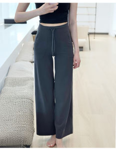 กางเกงโยคะขากว้างทรงตรง ทรงหลวม ยืดหยุ่นสูง กระชับสัดส่วน ออกกำลังกาย วิ่ง กีฬา ลำลอง กางเกงขายาวสำหรับผู้หญิง