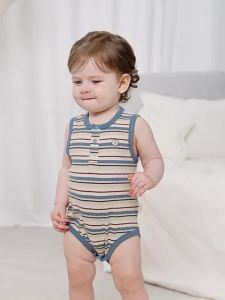 babylove | Bộ Đồ Bé Trai Không Tay Có Dây Đai Màu Sọc Nổi Modal