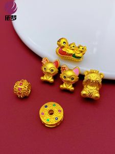 Handmade DIY Snake Zodiac Spacer Beads Bracelet Stringing Jewelry Accessories Six-Syllable True Word Separator Beads Alloy