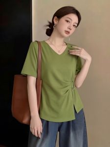 AIYITI | Unique V-Neck Irregular Waist Tucking Loose Top