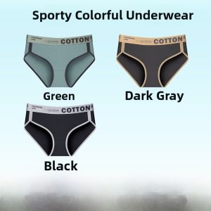 MiiOW | Pure Cotton Antibacterial Womens Underwear Triangle Panties Breathable Seamless Sporty Style Comfortable Ladies Briefs