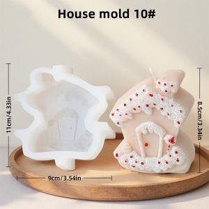 3D Christmas House Candle Silicone Mold DIY Creative Cabin Log Cabin Aromatherapy Plaster Mould Home Christmas Decor Gift Tool