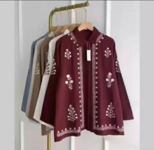 Atasan wanita korean style ootd hijab blouse wanita lengan panjang dewasa terbaru 2025 kemeja mix bordir full kancing kekinian baju atasan dewasa wanita 2025