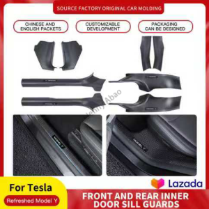 For Tesla Model Y Juniper 2025 Front Rear Door Sill Guards ABS Inner Protector Cover Plate Trim Anti