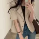 Chicelegant Women's Summer New High-end Feel Western-style Tailored Coat Salt-system Top Sleeveless Jacket For Outerwear. 