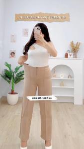 Celana Kulot Wanita Highwaist Terbaru Kekinian Viral Korea Style Bahan Scuba Premium Tidak Nerawang Ukuran M-XXL JUMBO
