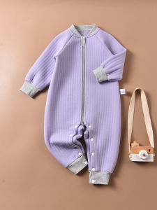 Warm Cotton Lined Zipper Romper Sleep Bag Outfit for Toddlers And Infants Suitable for Autumn And Winter Ages 6 to 5 Years Old