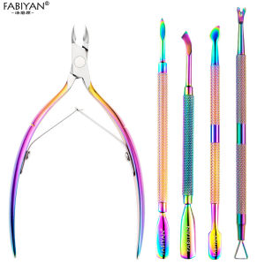 Nail Clippers Set Stainless Steel Nail Cutter Steel Push Remove Dead Skin Nail Painting Drawing Liner Nail Brushes Nail Files Nail Art Tool Kit
