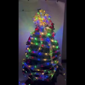 Indoor String Lights Battery Operated Christmas Ribbon with Lights Christmas Tree Accessories Decoration for Christmas New Year