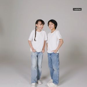 Yuedpao Kids Oversized Timeless (สีใหม่) เสื้อเด็ก เสื้อสีพื้น ผ้าหนายับยากรีดง่าย ดีไซน์คลาสสิค เสื้อยืดเปล่า