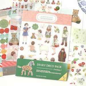 Iconic Korea Diary Deco Pack 9 Sheets / Korea Creative Scrapbooking Stickers Pack 韩国 第三季装饰贴纸日记伴侣 diary deco pack V.3(9张入)
