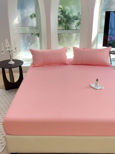 Washed Cotton Single Bed Sheet Queen Cadar King Super Single Bedsheet Solid Color Simple Multi-colors