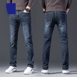 ROMON | Romon Mens Slim Fit Jeans Elastic Casual Long Trousers Trendy Spring Autumn Cotton Polyester Stretch Denim Fashion City Wear