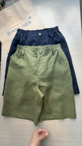 Quần short nam LINEN 100% 200gsm lưng thun. JUNE LINEN-QN26-01