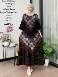 Harsaa Sekdress Chibi Bahan Rayon Premium Size Standar Jumbo Daster Wanita Busui Lengan 3/4