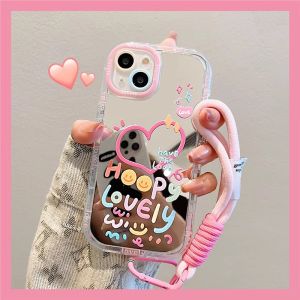 Full Cover Mirror Surface Anti-Fall Creative Lanyard Womens Style Xiaomi 14 15Pro 13 Ultra 12X 11 Youth Edition 10S Phone Case