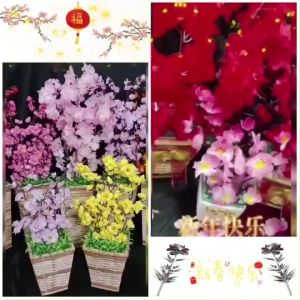 Bunga Hias Sakura (Sudah Sama Pot) / Bunga Hias Sakura / Bunga Sakura Imlek / Sakura Artificial / Bunga Sakura Plastik / BSM6917