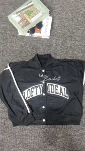 Lofty Ideal Jacket Croop Varsity Wanita - Jaket Wanita Baseball - Atasan Wanita Korean Style
