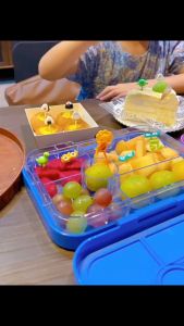 6 Pcs Dinosaur Food Picks for Kids Cartoon Dessert Fruit Forks Toddlers Lunch Bento Box Decor Cute Mini Animal Fruit Picks Accessories for Sandwich Cake Pastry Children Adult Home Party