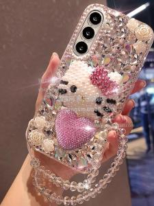 Luxury Rhinestone Protected Shell for Samsung Galaxy S25 Ultra Female Style Anti-Fall Water Diamond S24 plus Note20 Cover
