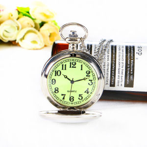Gold Large Pocket Watch Clear Luminous Retro Flip Student Necklace Pocket Watch Nostalgic Digital Quartz Watch for the Elderly