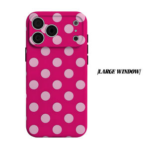 Hot Pink Polka Dot Phone Case for iPhone 18 17 16 15 14 13 12 11 Air Pro Max Plus Double-layer Cover
