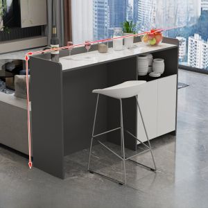 Luxury Integrated Rock Board Solid Wood Bar Table Sofa Back Separator Cabinet Living Room Partition Storage Furniture
