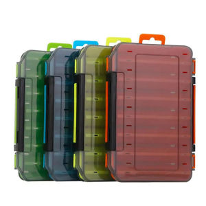 WEIHE Double Sided Thickened High Strength Fishing Box 14 Compartments Squid Bait Lure Hook Boxes Storage Fishing Tackle Boxes