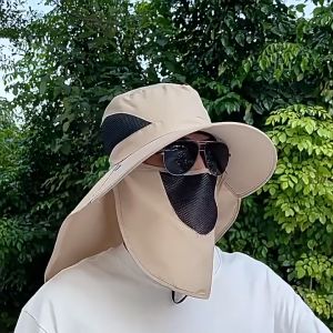 Nón vành rộng Chống Tia Uv Siêu mỏng nhẹ và thoáng khí Thiết kế khẩu trang Chống nắng toàn mặt Mũ Bucket-HAUSE