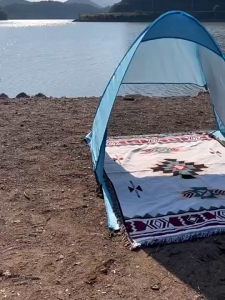 BYCON Camping tent Outdoor waterproof Sun protection automatic tent Pop-Up Sun Shelter 1.4*1.6M Instant Setup Windproof Side Flaps & Carry Bag Camping Tent