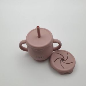 JIYU [JC-005] Silicone Cloud 2in1 cup with Straw and Snack Lid / Gelas Awan Silikon 2in1 dengan sedotan dan tutup snack BPA FREE