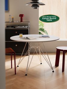 NANGUAHEZI | Modern Compact Designer White Round Dining Table