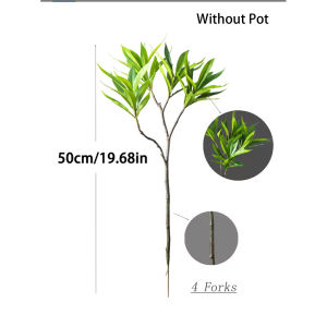 Kmitang | 50-133cm Artificial Palm Tree Fake Ficus Plant Faux Dracaena Tree Branch Green Oak Plastic Litsea Leaves For Home Garden Decor