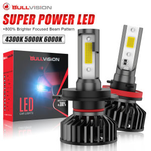 Bullvision H4 H7 H11 LED Headlights Canbus H8 H9 9005 HB3 9006 HB4 Led Bulbs 4300K 5000K 6000K Automobile Kit 12V Turbo Fog Lamp