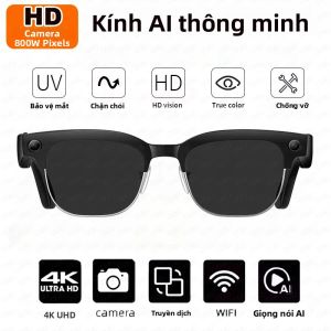 Kính Thông Minh Dành Cho Nam Nữ Với Chức Năng Dịch Thuật AI Gọi Bluetooth Camera HD 800W Tai Nghe Nhạc Kính Râm Thời Trang Thể Thao Ngoài Trời