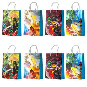 Ninja Party ของขวัญกระเป๋า Handle-16pcs Ninja Party Bag/Ninja Party ของขวัญถุง/Ninja ถุงกระดาษสําหรับ Ninja Party ตกแต่ง