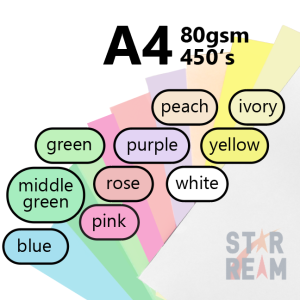 Ready Stock! A4 Color Paper 80g 450s/ream Kertas Warna-Warni