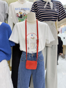 Sweet Korean Style round Neck Short Sleeve T-Shirt Printed Top  Atmosphere Small East Gate Quality Summer Shirt