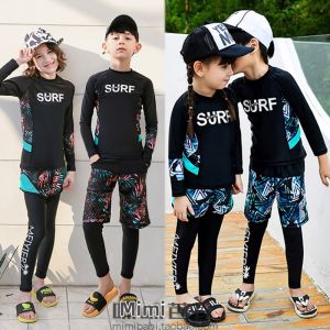 MIMIBABI | UV Protection Quick-Dry Warm Long Sleeve Pants Separates Childrens Swimwear