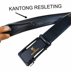 Ikat pinggang Res Sleting anti gores rel hitam