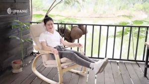 Ghế thư giãn | POANG | plywood óc chó/bạch dương | vải cotton | beige | R67xS139xC86 cm