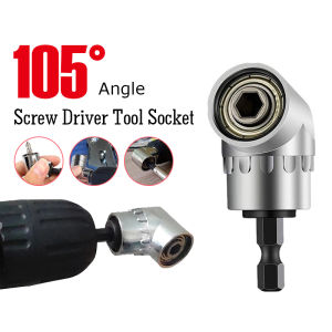 105° Angle Screw Driver Tool Socket Right Angle Drill Adapter for Screwdriver Bits and Cordless Power Drill Adjustable 105 Degree Right Angle Driver Screwdriver 105°批头拐角器
