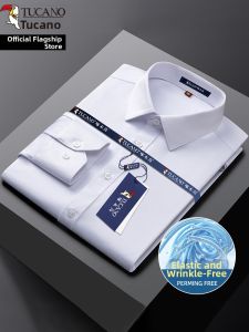 TUCANO | Wrinkle-Resistant White Long Sleeve Shirt