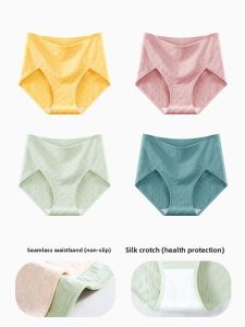 MiiOW | Antibacterial High Waist Pure Cotton Womens Underwear Thin Comfortable Breathable Silk Free Seamless Briefs Youth Online Exclusive