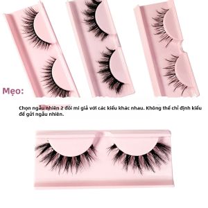 Mi Giả 3D Mắt Mèo Fluffy Fairy Manga 2/7 Mi Giả Tự Nhiên Dài Dày Kiểu Cánh Làm Thủ Công Tự Làm