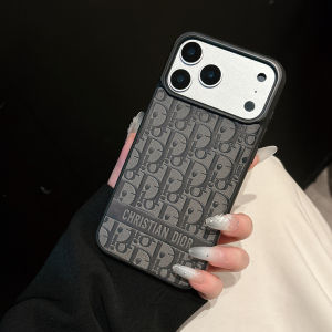 Elegant Luxury Gray Embossed Leather Pattern Shockproof iPhone Case